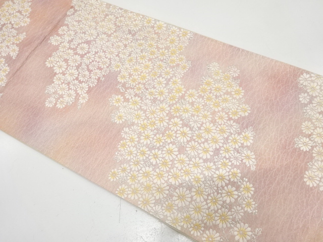 アンティーク　菊模様織り出し袋帯（材料）